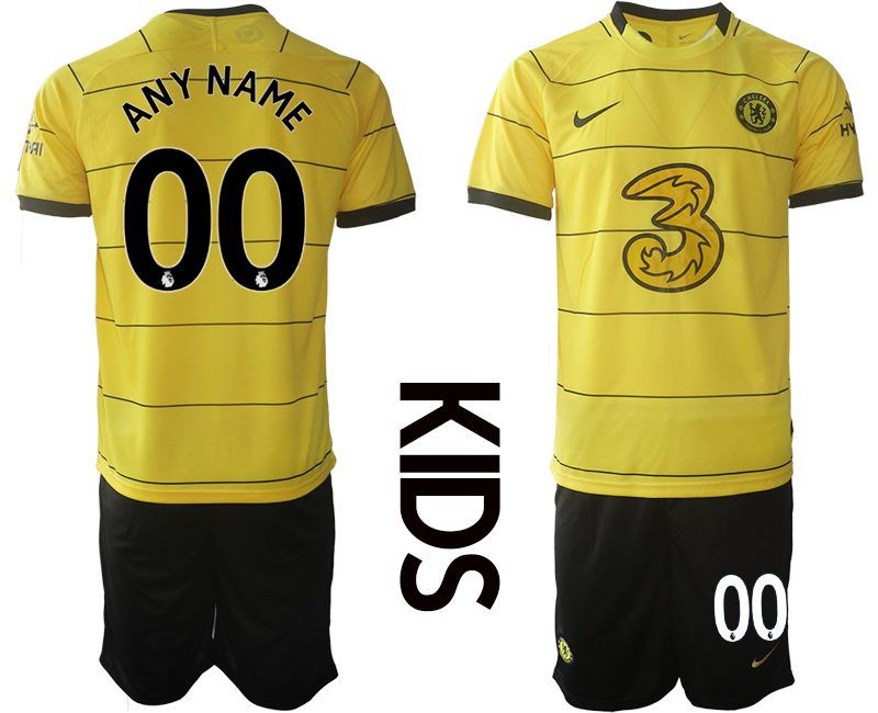 Youth 2021-2022 Club Chelsea away yellow customized Soccer Jersey